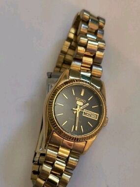 Vintage Seiko Gold Tone Automatic Watch Gold Dial 4206 0510